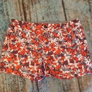 Banana Republic Orange and White Patterned Bermudas. NWOT- Size